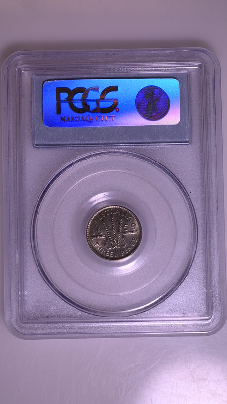 1959(m) Australian Proof Threepence - PCGS PR67