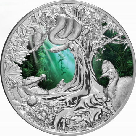 2022 $10 Niue 5oz Silver Proof Coin - Daintree Rainforest (World Money Fair Release)