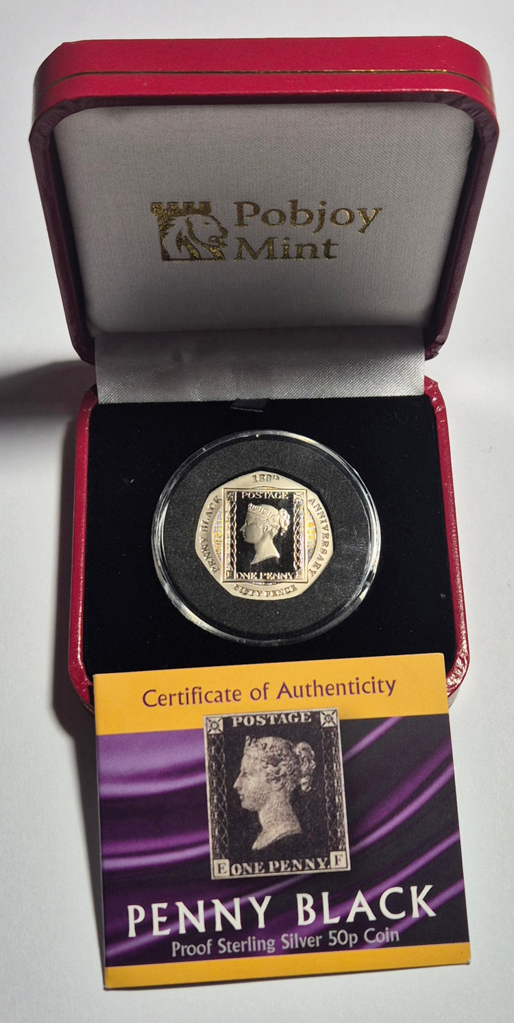 2020 PENNY BLACK 50p FIFTY PENCE SILVER PROOF COIN