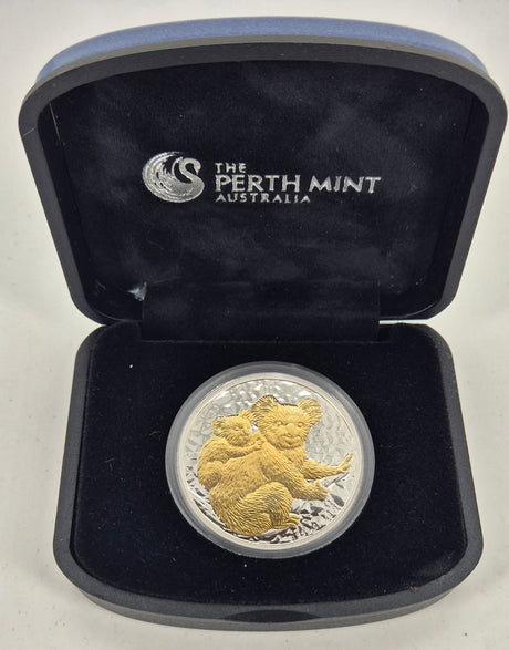2008 Gilded Australian Koala – 1oz Silver Proof Coin