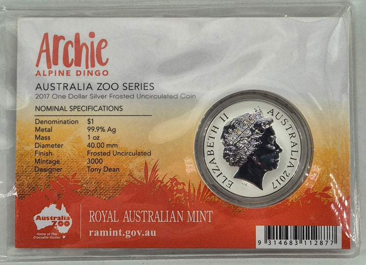 2017 1 oz Australia Zoo Series – Archie the Alpine dingo silver