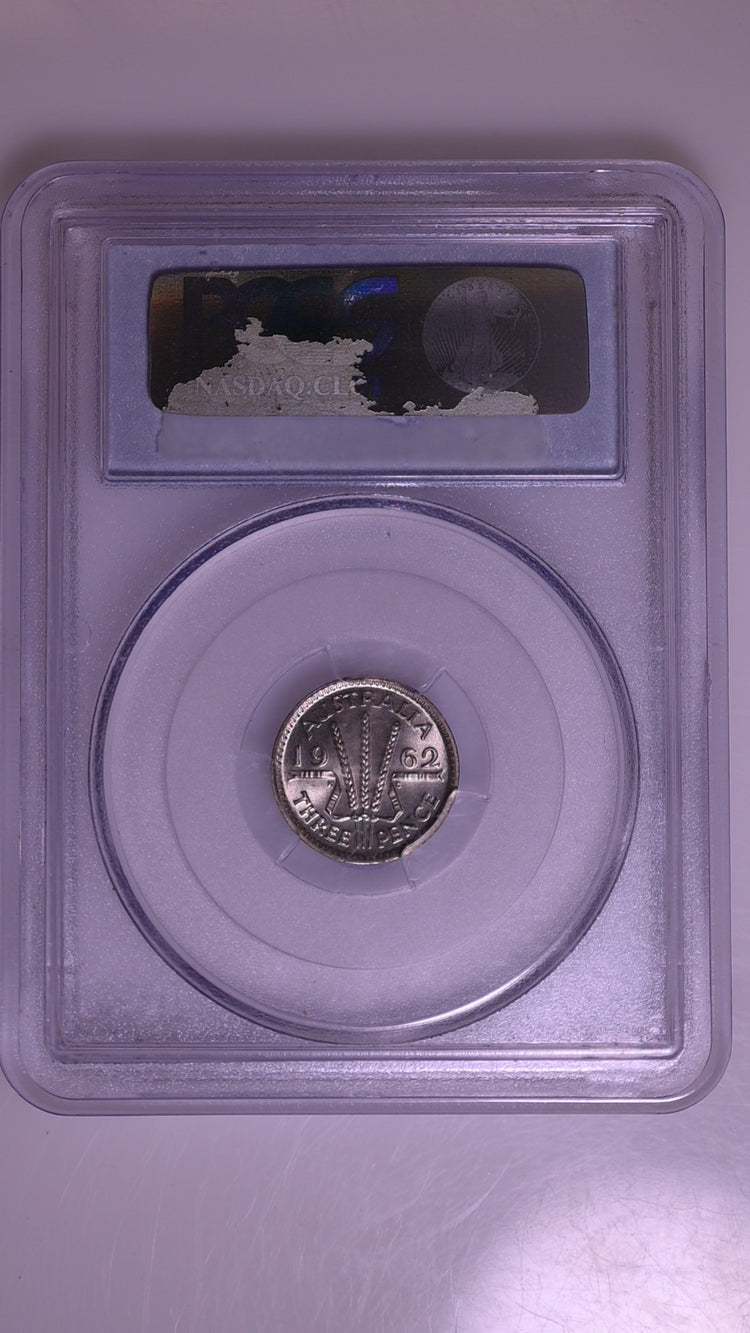 1962(m) Australian Proof Threepence - PCGS PR66
