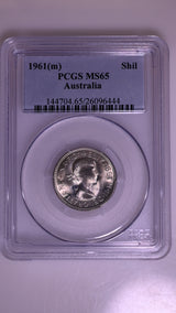 1961(m) Australian Shilling - PCGS MS65
