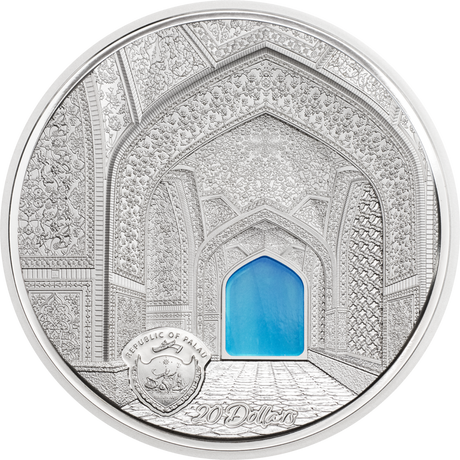 2020 $20 Palau 3oz Silver Proof Coin - Tiffany Art: Isfahan
