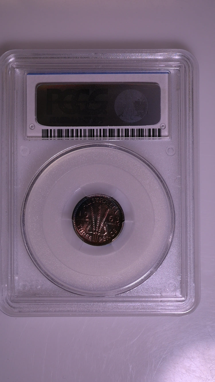 1963(m) Australian Proof Threepence - PCGS PR66+