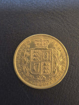 1885-S Shield Sovereign. Victoria. EF.