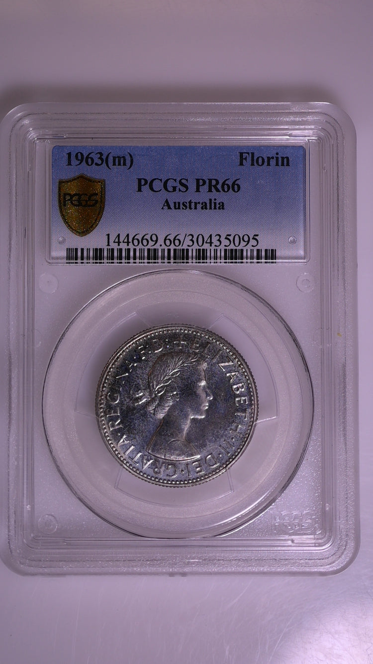1963(m) Australian Proof Florin - PCGS PR66