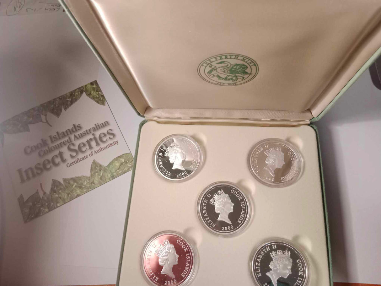 2000 Coloured Australian Insect Series 5 Coin Silver Set.