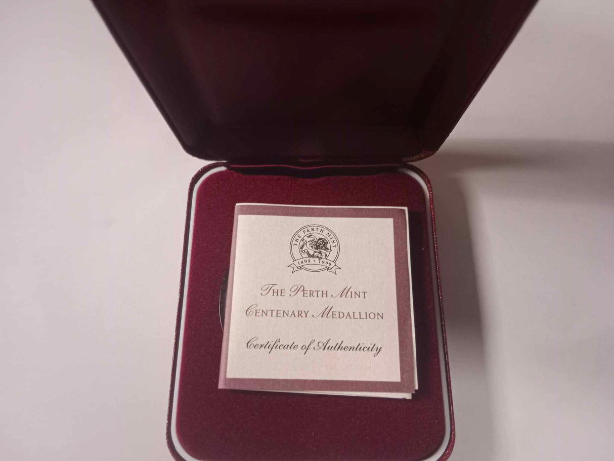 1999 The Perth Mint Centenary Medallion 1oz Silver Coin.
