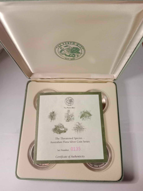 1999 The Threatened Species. Australia Flora Silver Coin Series. 5 Coin Set