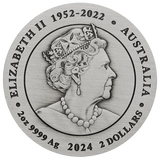 2024 Year of the Dragon. Australian Lunar Series III. 2oz Silver Antiqued Coin.