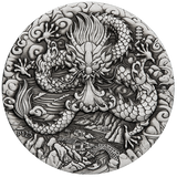 2024 Year of the Dragon. Australian Lunar Series III. 2oz Silver Antiqued Coin.