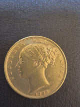 1885-S Shield Sovereign. Victoria. EF.