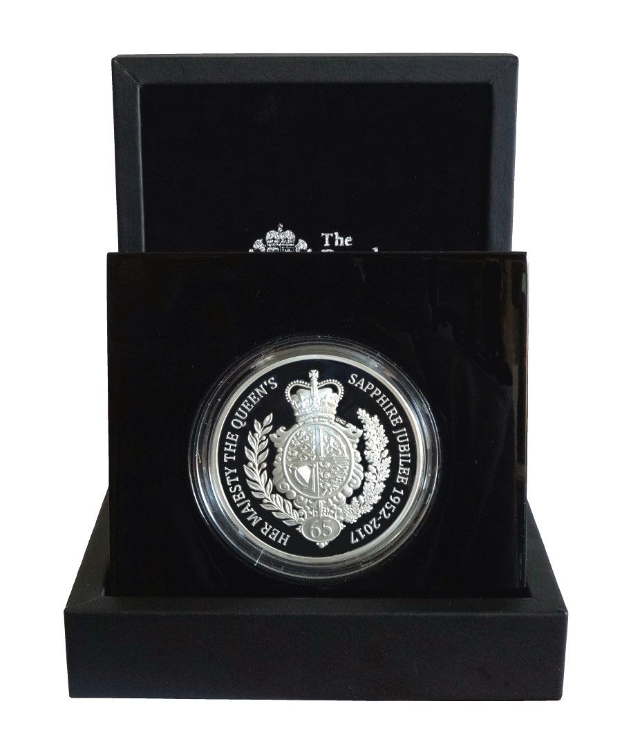 2017 Royal Mint: The Sapphire Jubilee of Her Majesty The Queen 5oz Silver Proof Coin