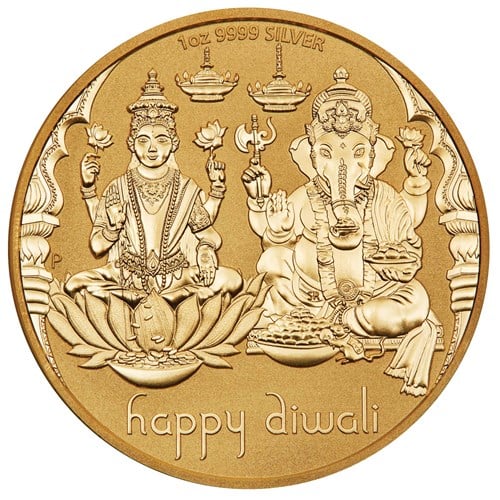 2023 Diwali 1oz Silver Gilded Medallion