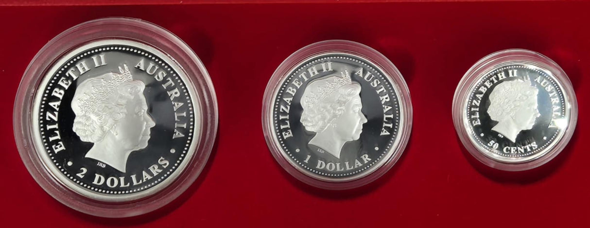 2002 Australian Lunar Silver Proof Three-Coin Set – Year of the Horse