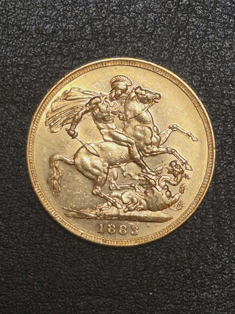 1883-S Shield Sovereign. Victoria. aUNC.
