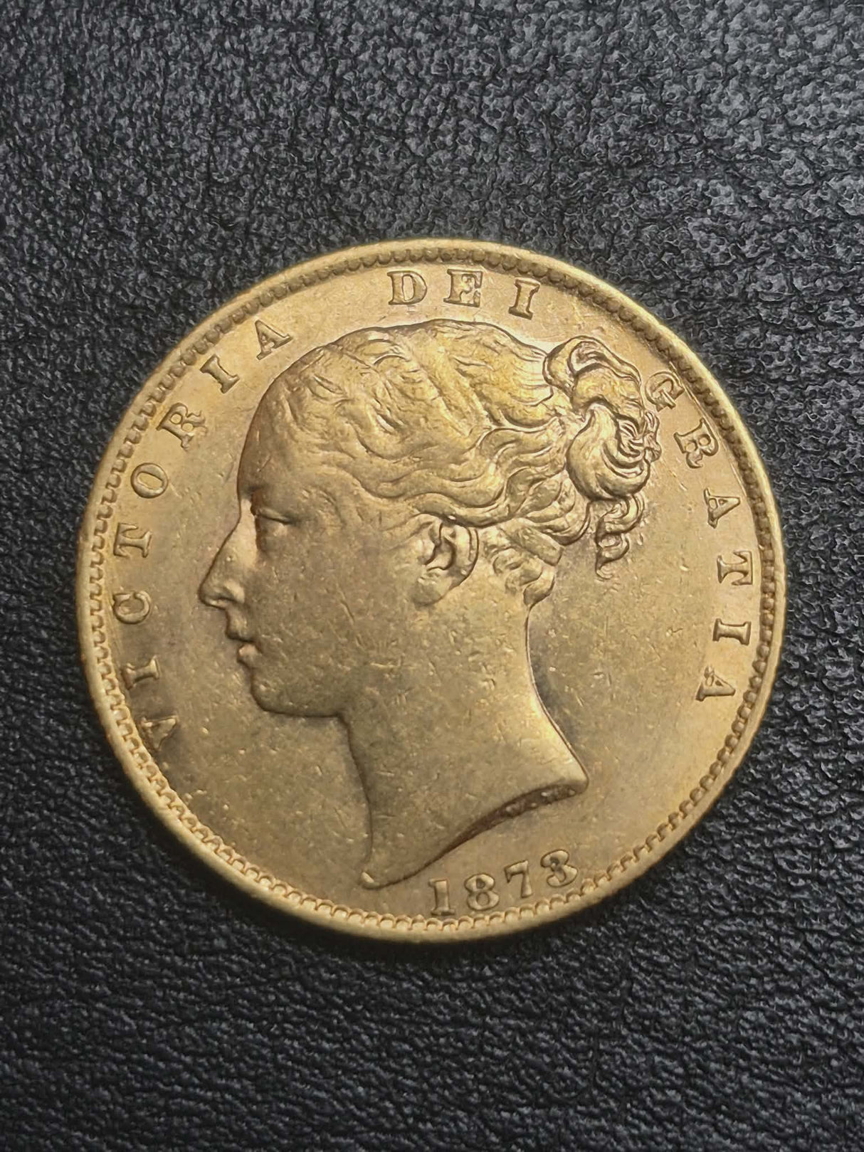 1873-S Shield Sovereign. Victoria. gVF.