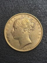 1873-S Shield Sovereign. Victoria. gVF.