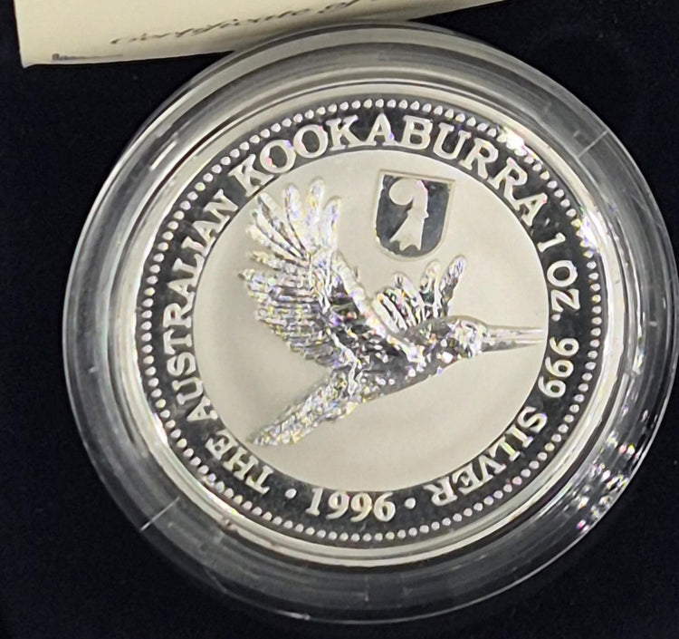 1996 $1 1oz Silver Kookaburra – Basler Stab Privy Mark