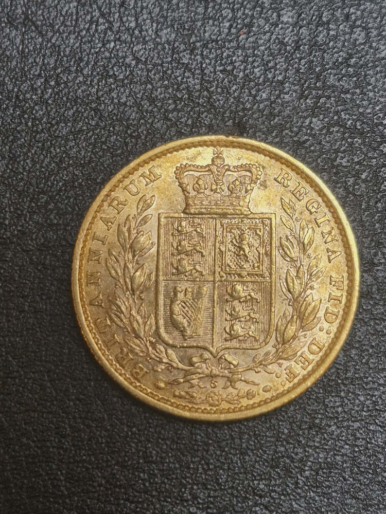 1885-S Shield Sovereign. Victoria. EF.