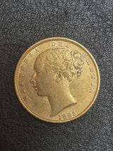 1885-S Shield Sovereign. Victoria. EF.