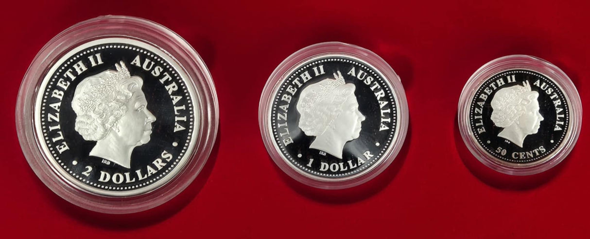 2001 Australian Lunar Silver Proof Three-Coin Set – Year of the Snake