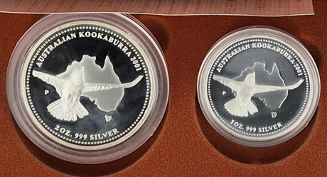 2001 Australian Proof Kookaburra Silver Coin Series – Three-Coin Set