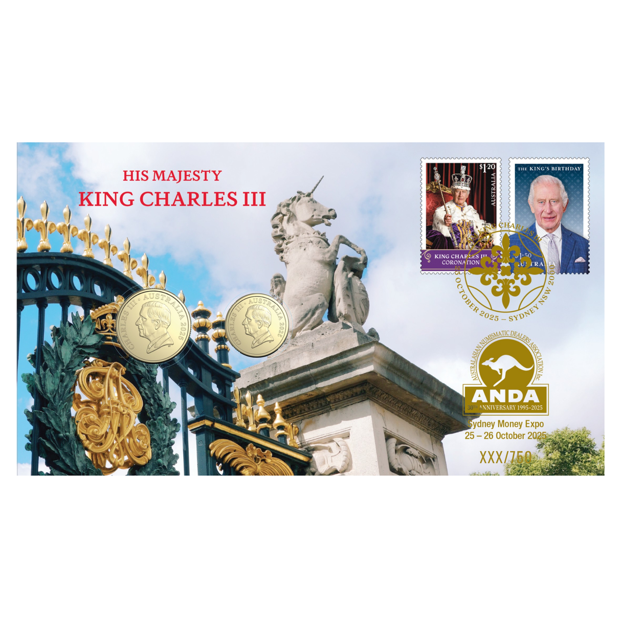 2025 $2 and $1 King Charles III Overprint PNC – Sydney ANDA Money Expo