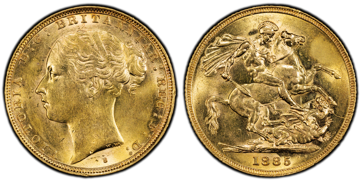 1885-S St George Sovereign PCGS MS62