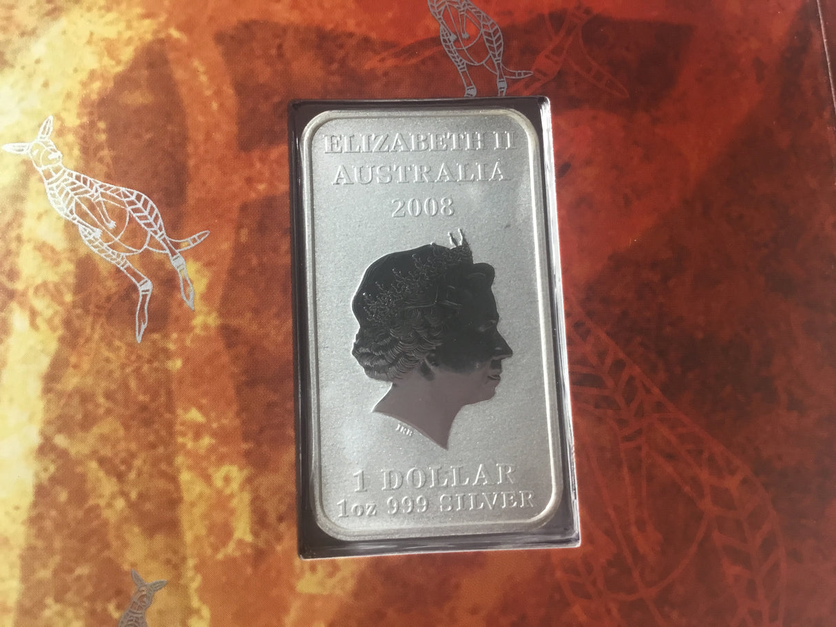 2008 $1 1oz Silver Proof Coin. Dreaming Series. Kangaroo.