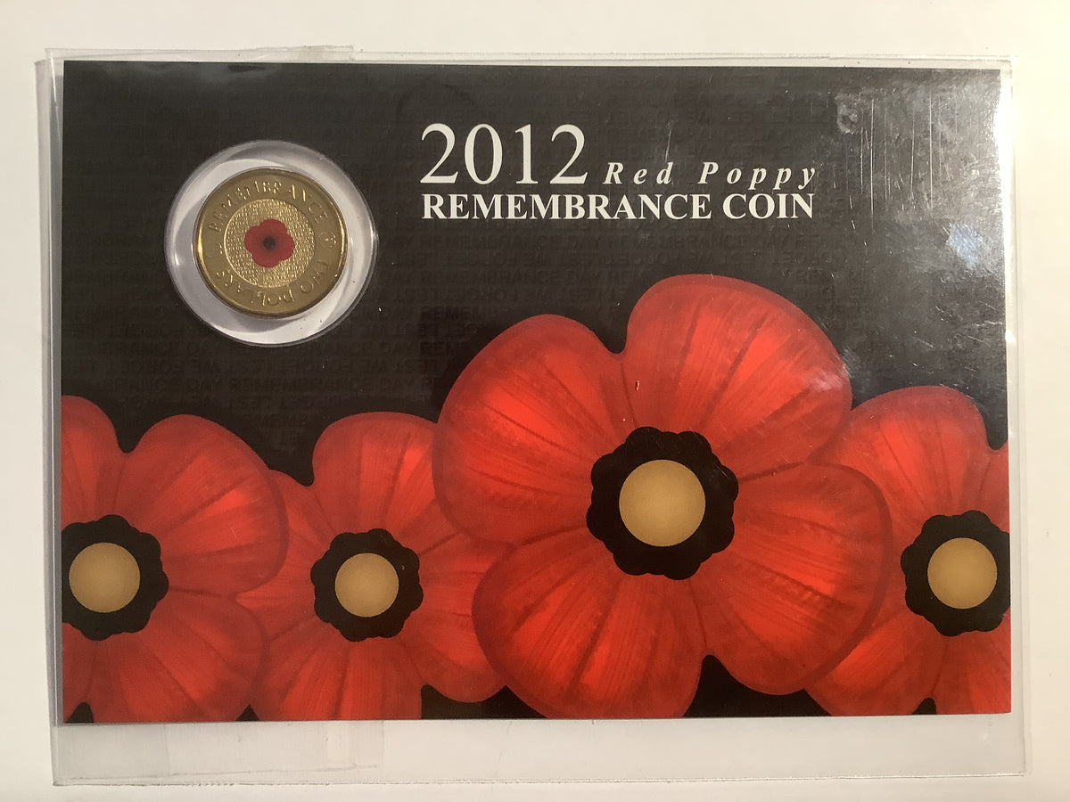2012 $2 Red Poppy Uncirculated Carded Coin Released By Downies.