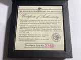 1994 $2 Kookaburra 2-ounce Silver Proof Coin. NAA International Coin Fair Melbourne Release. Edward VII Sovereign Privy Mark.