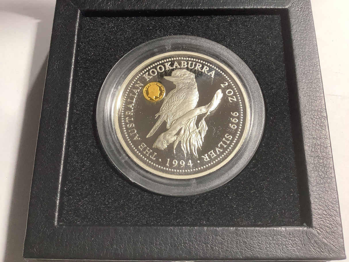 1994 $2 Kookaburra 2-ounce Silver Proof Coin. NAA International Coin Fair Melbourne Release. Edward VII Sovereign Privy Mark.