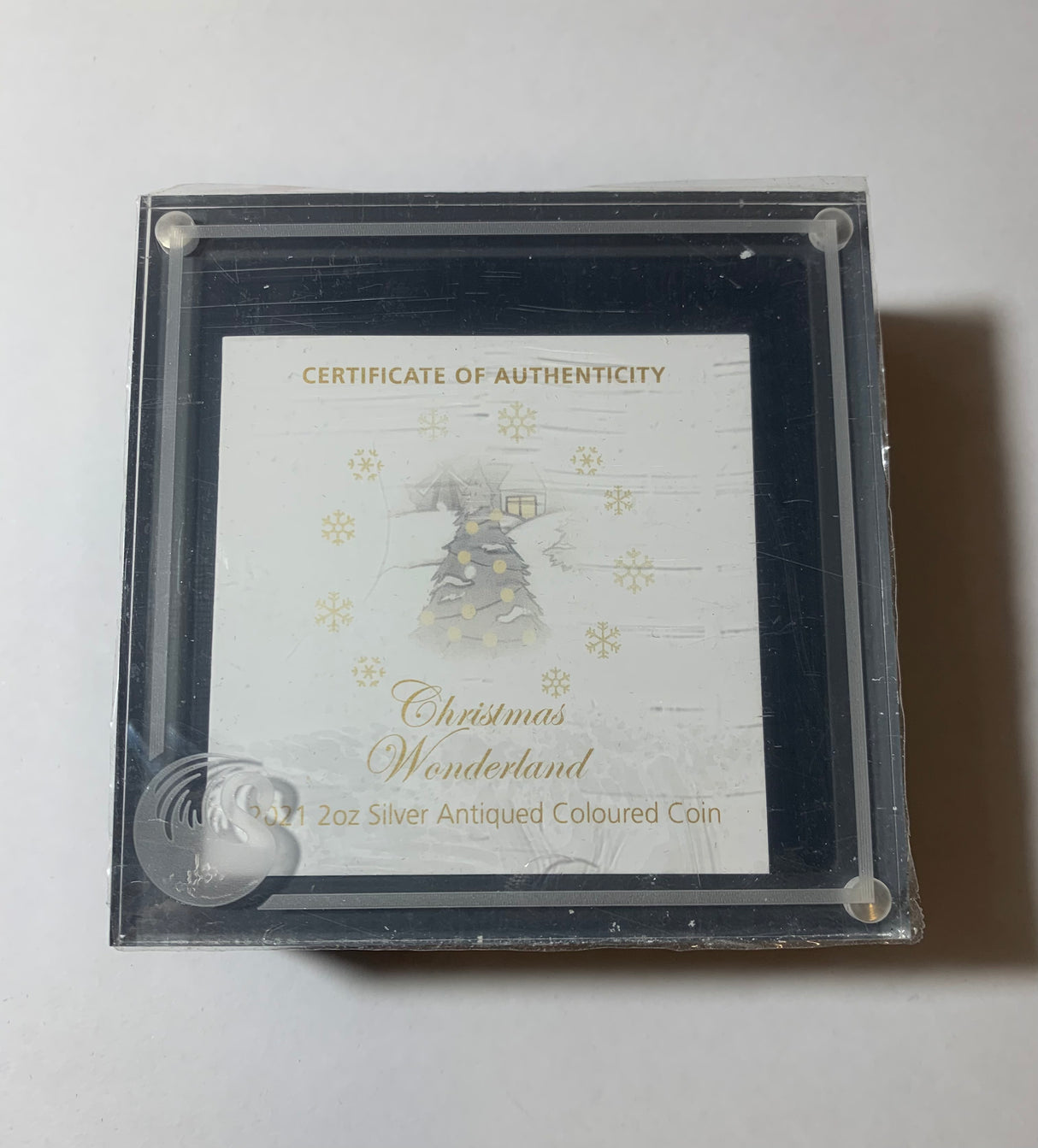 2021 $2 2oz Silver Proof Coin. Christmas Wonderland. Antiqued Coloured Coin.