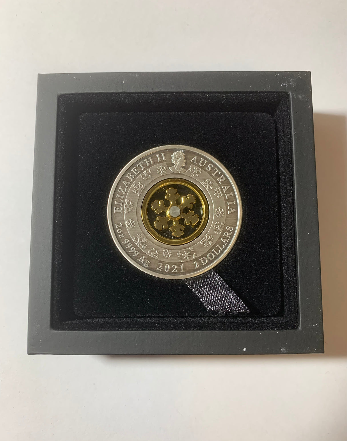 2021 $2 2oz Silver Proof Coin. Christmas Wonderland. Antiqued Coloured Coin.