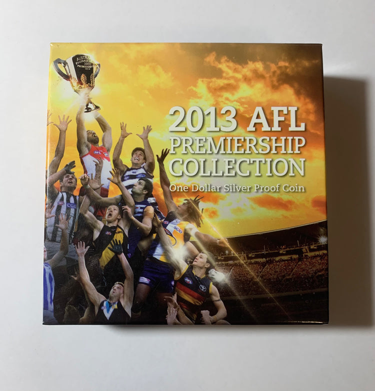 2013 $1 1oz Silver Proof Coin. AFL Premiership Collection. Hawthorn Football Club.