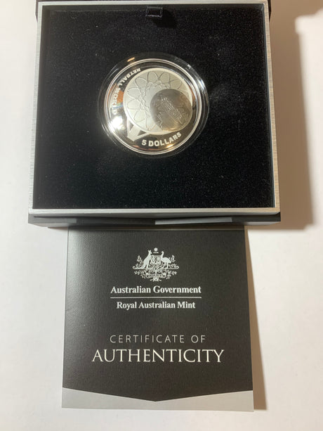 2015 $5 1oz Silver Proof Coin. Netball World Cup. Sydney.