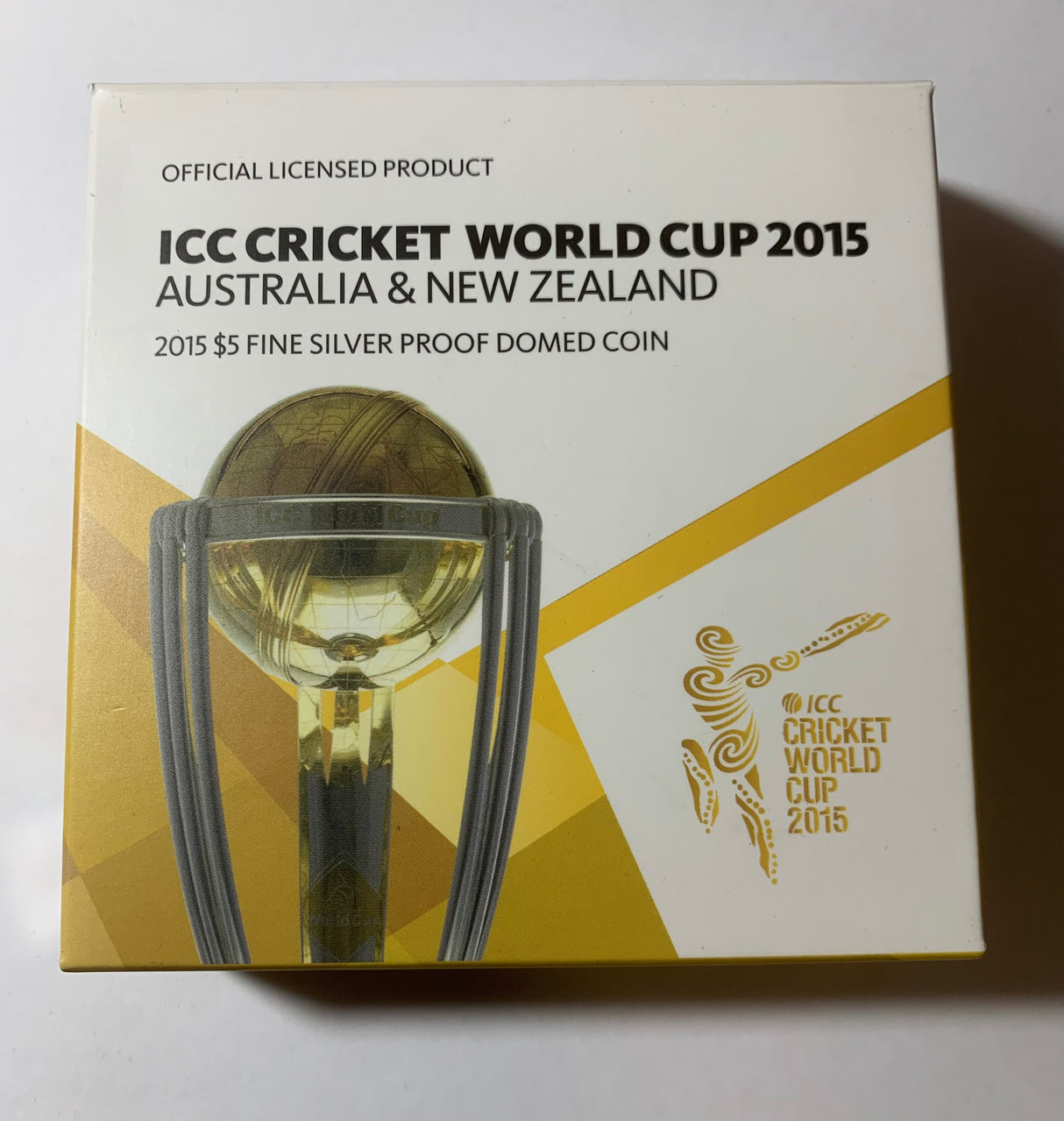 2015 $5 1oz Silver Proof Coin. Cricket World Cup. Australian and New Zealand.