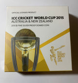 2015 $5 1oz Silver Proof Coin. Cricket World Cup. Australian and New Zealand.