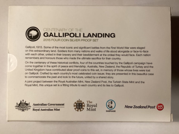 2015 Four Coin Silver Proof Set. Centenary of the Gallipoli Landing.