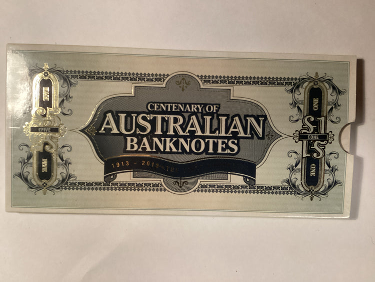 2013 Centenary of Australian Banknotes Three Coin Uncirculated Set.