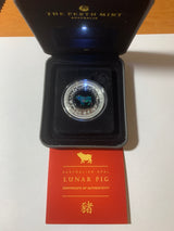 2019 $1 1oz Silver Proof Coin. Australian Opal Lunar Series. Year of the Pig.