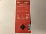2015 $2 Lest We Forget. Red Anzac Cove. Poppy Counterstamp Carded Coin.