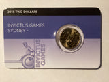 2018 $2 Uncirculated Carded Coin. Downies. Invictus Games