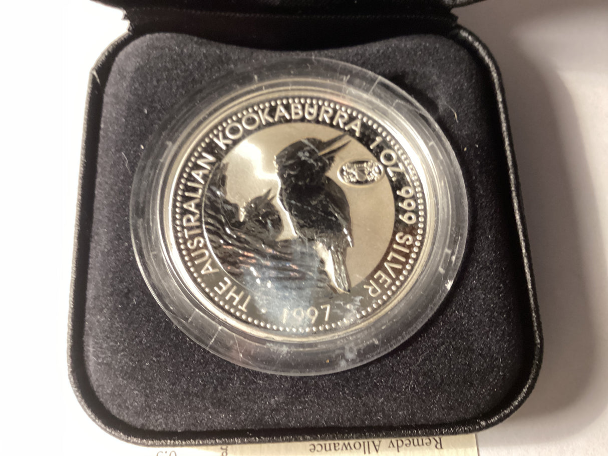 1997 $1 Kookaburra. 1oz Silver Coin. ‘Zurich’ Privy Mark.
