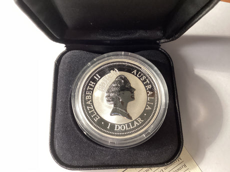 1997 $1 Kookaburra. 1oz Silver Coin. ‘Zurich’ Privy Mark.