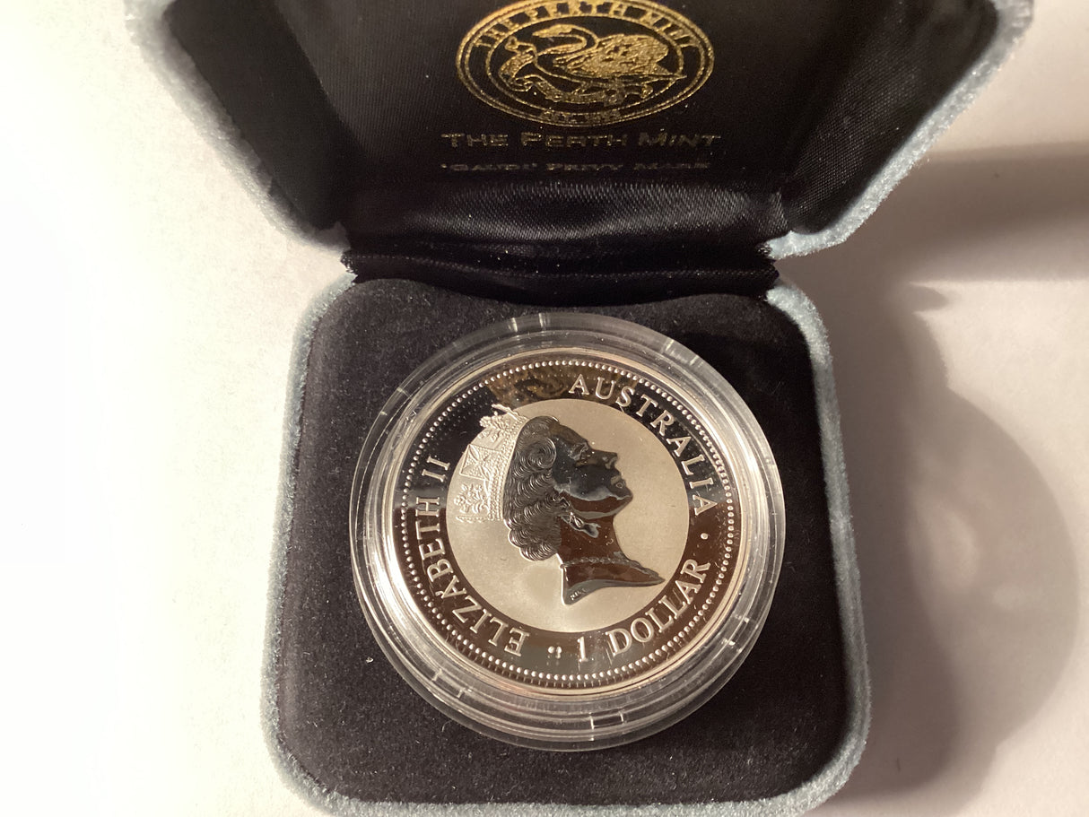 1997 $1 Kookaburra. 1oz Silver Coin. ‘Gaudi’ Privy Mark.