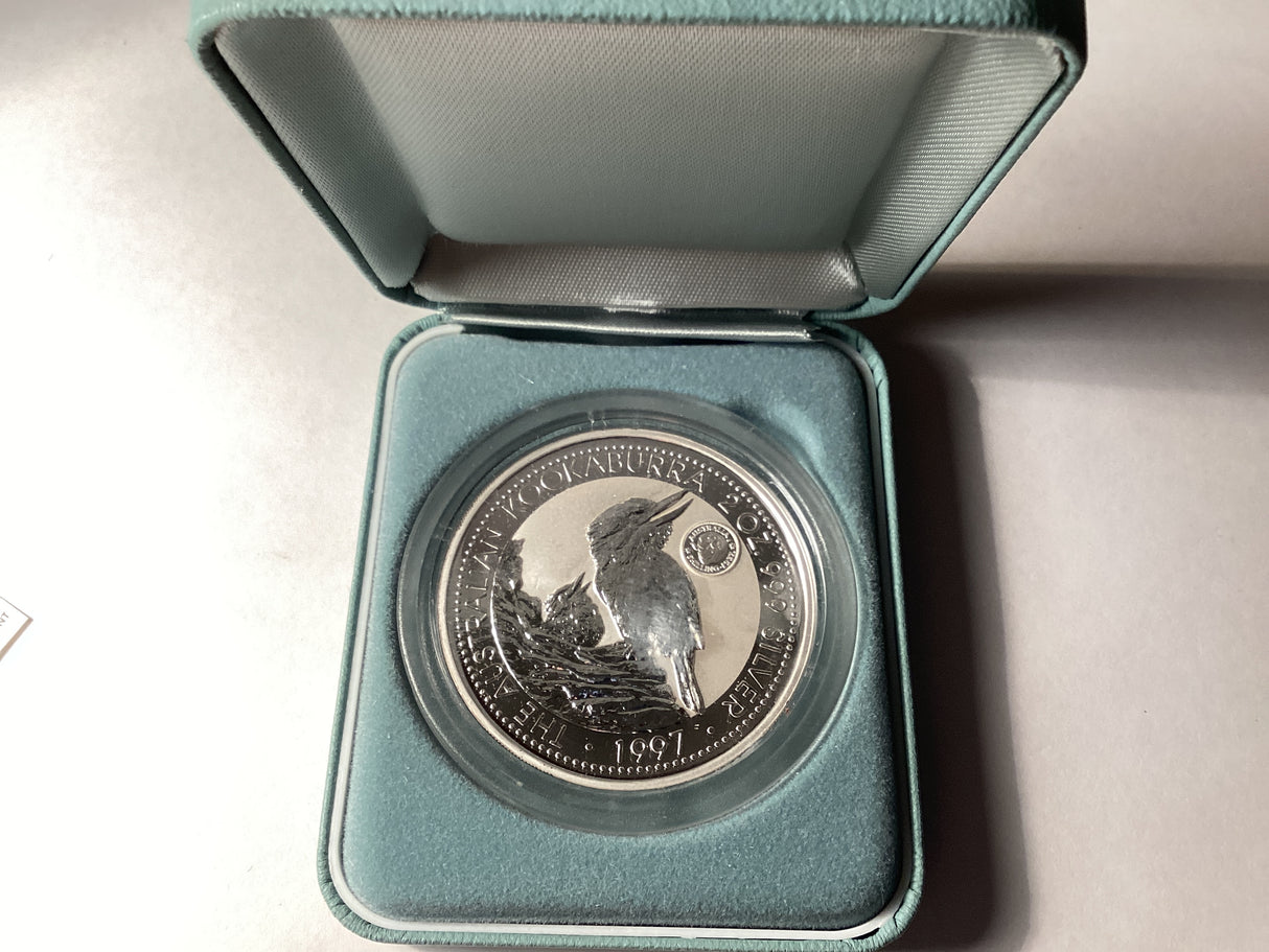 1997 $2 Kookaburra. 2oz Silver Coin. ‘Shilling’ Privy Mark.
