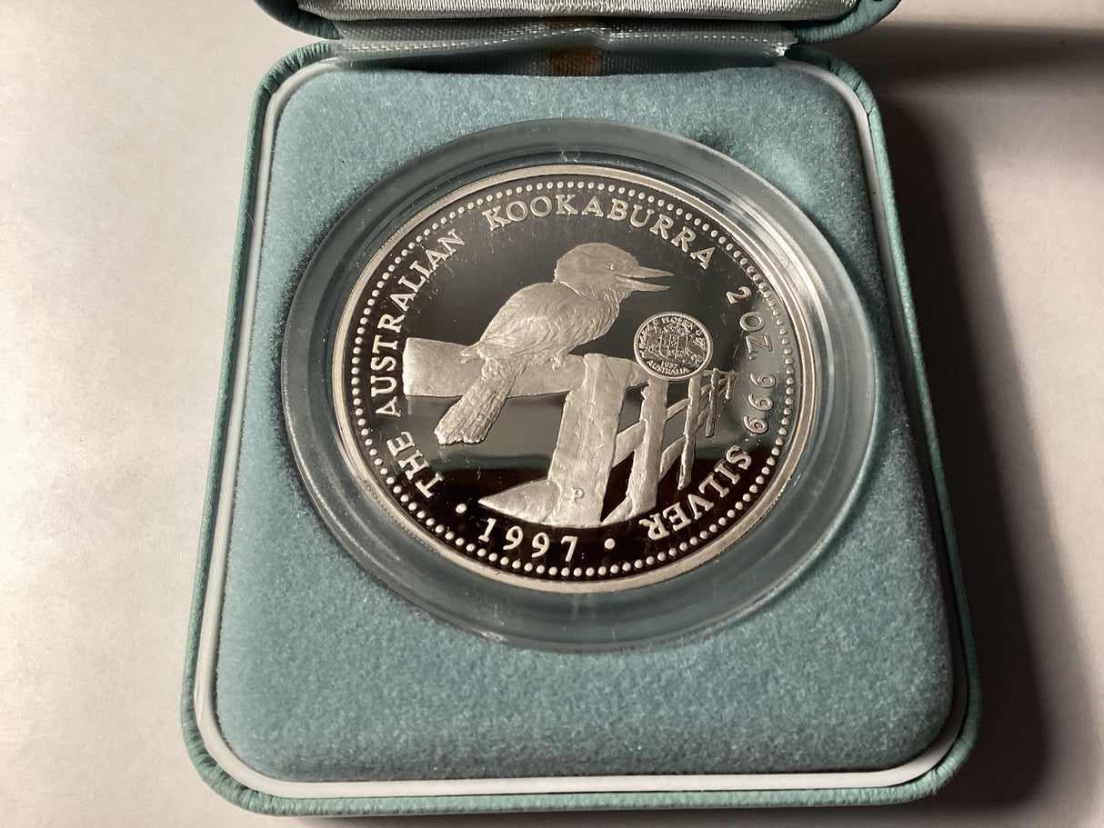 1997 $2 Kookaburra. 2oz Silver Coin. ‘Florin’ Privy Mark.